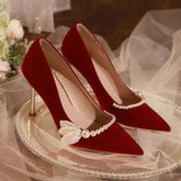 Women's Fashionable Red Pointed-toe High Heels