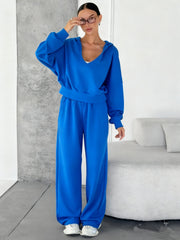 Women's Hooded Sweatshirt And Track Pants Two-Piece Set