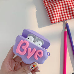 AirPod 2 Case 3D HI BYE Cloud Letter Cartoon Soft Silicone Wireless Earphone Cases For Airpods Case Cute Cover