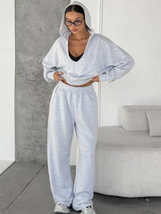 Women's Hooded Sweatshirt And Track Pants Two-Piece Set