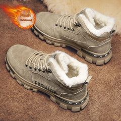 New Mens Fleece-lined Thickened Warm Cotton Shoes