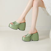 Wedge Heel Jacquard Plus-Size Open-Toe Platform Sandals