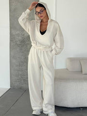Women's Hooded Sweatshirt And Track Pants Two-Piece Set