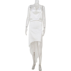 European And American Spring New Elegant Womens Dress Longer In The Front