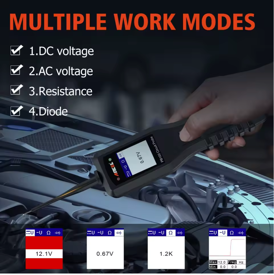 Ancel PB100 Automotive AVOmeter 12V 24V Battery Circuit Tester Electrical Power scanner Tool