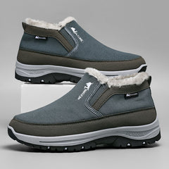 Mens Snow Boots With Non Slip Soles Fleece Lined Thick And Warm Cotton Shoes
