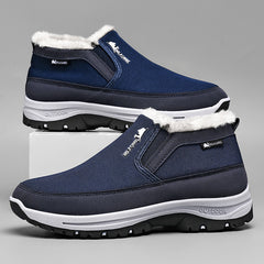 Mens Snow Boots With Non Slip Soles Fleece Lined Thick And Warm Cotton Shoes