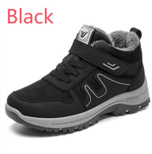 Womens Cotton Snow Boots With Velcro For Winter On Snowy Terrain