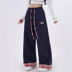 Retro Rolled-up Sports Sweatpants For Women