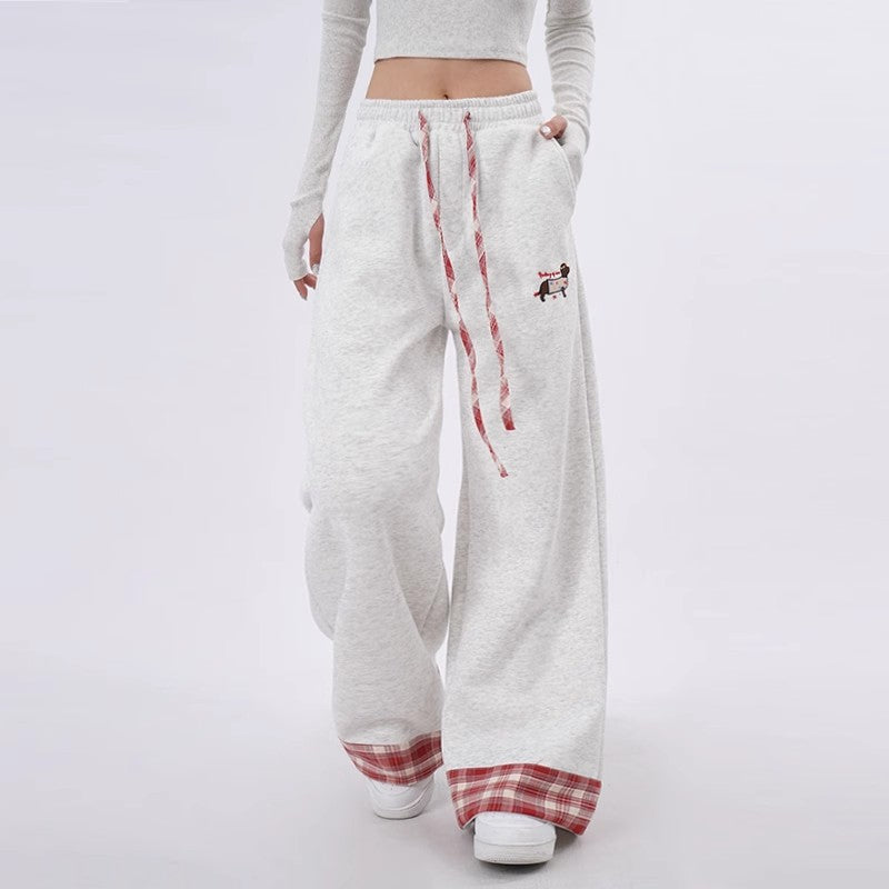 Retro Rolled-up Sports Sweatpants For Women