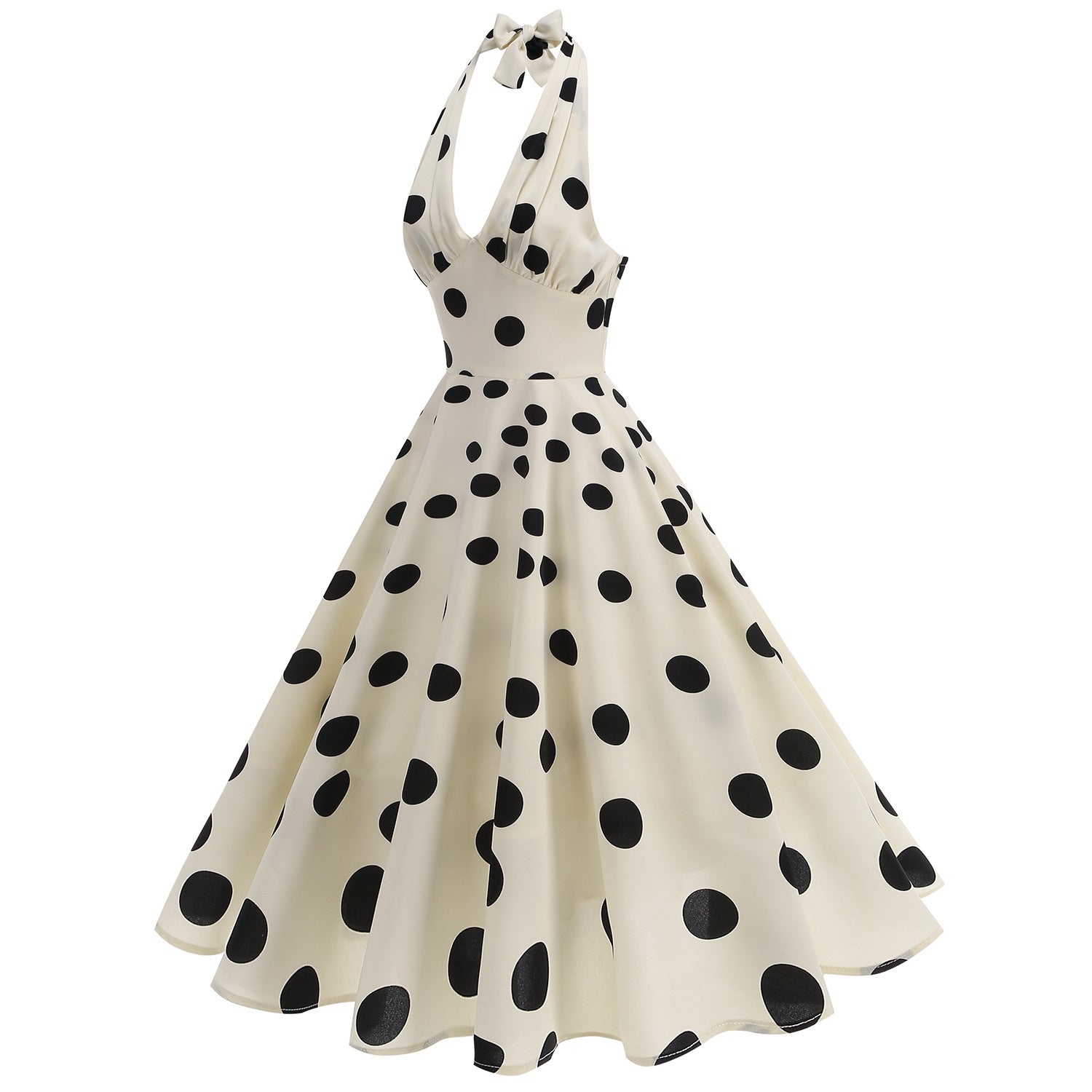 Retro French-style Elegant And Chic Polka-dot Print Slip Dress