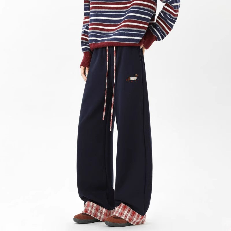 Retro Rolled-up Sports Sweatpants For Women