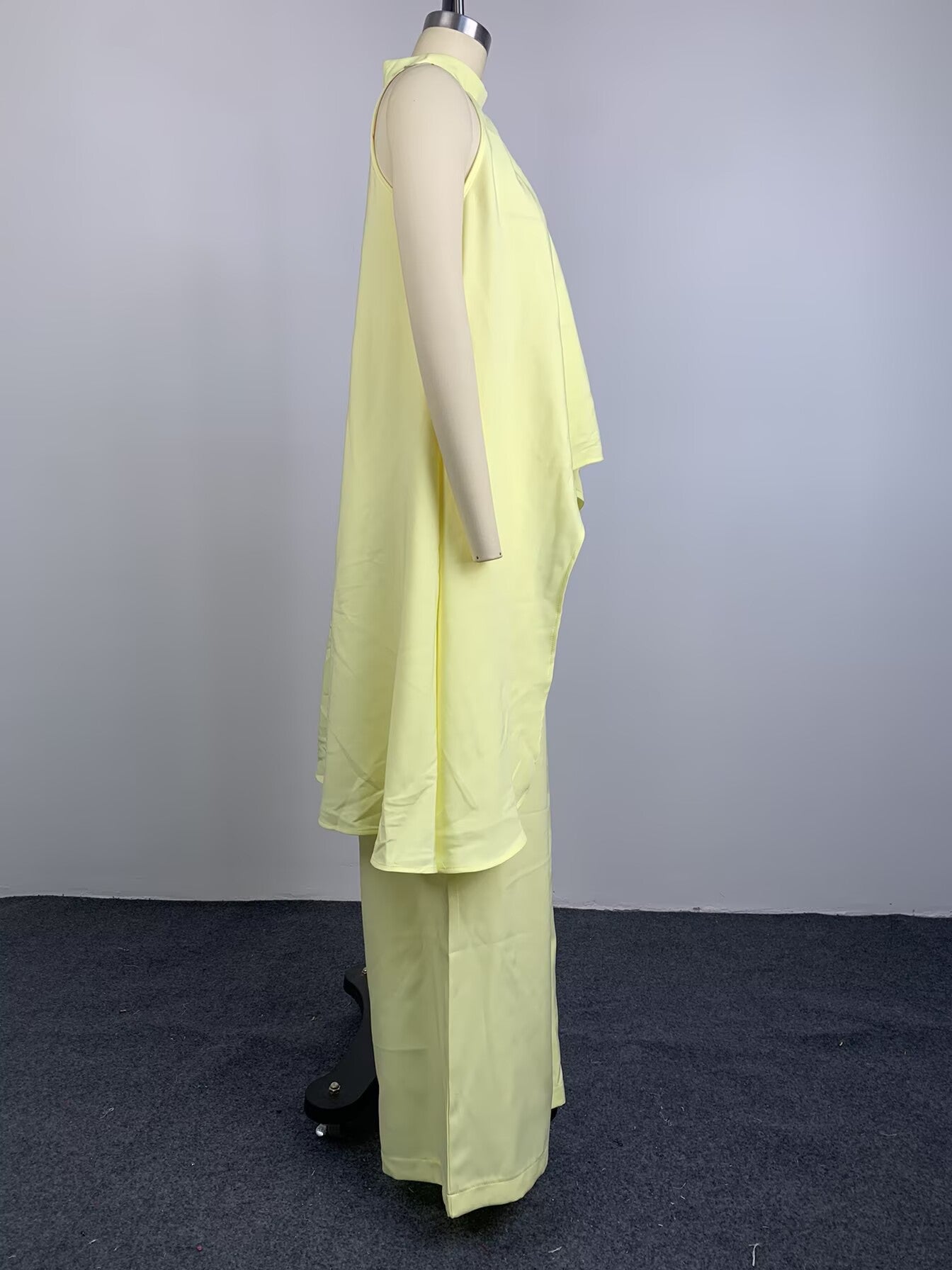 Halter High-Low Top & Wide-Leg Pants Set