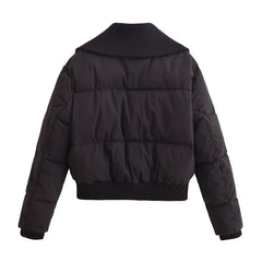 Street-style Ribbed Cotton-padded Jacket