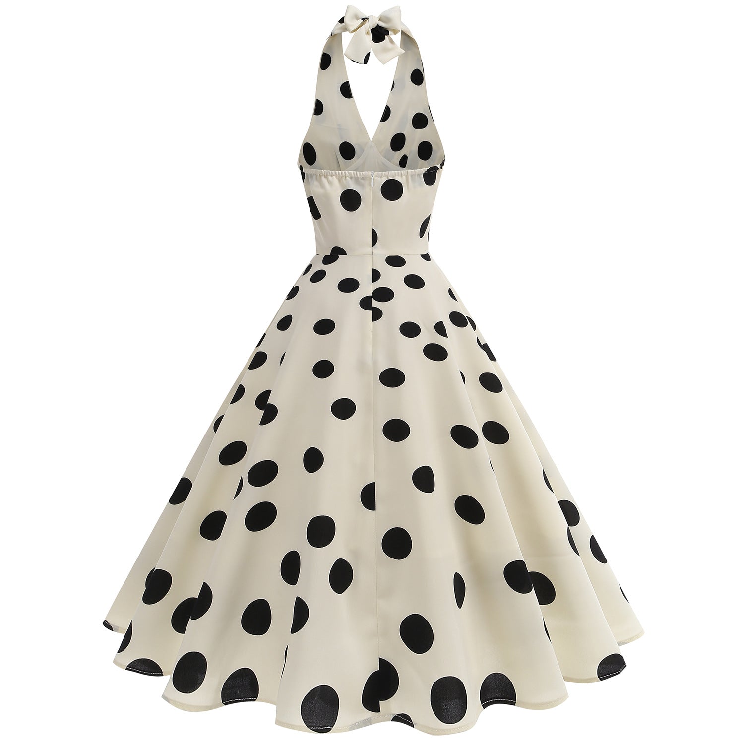 Retro French-style Elegant And Chic Polka-dot Print Slip Dress