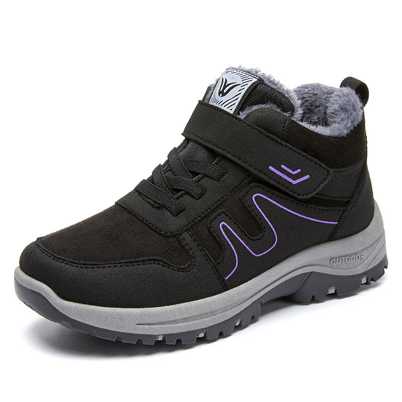 Womens Cotton Snow Boots With Velcro For Winter On Snowy Terrain