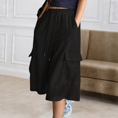 Straight-leg Figure-flattering Gray Wide-leg Capris Versatile