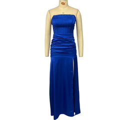Womens Off-Shoulder Sleeveless Slimming Fit Split Maxi Dress