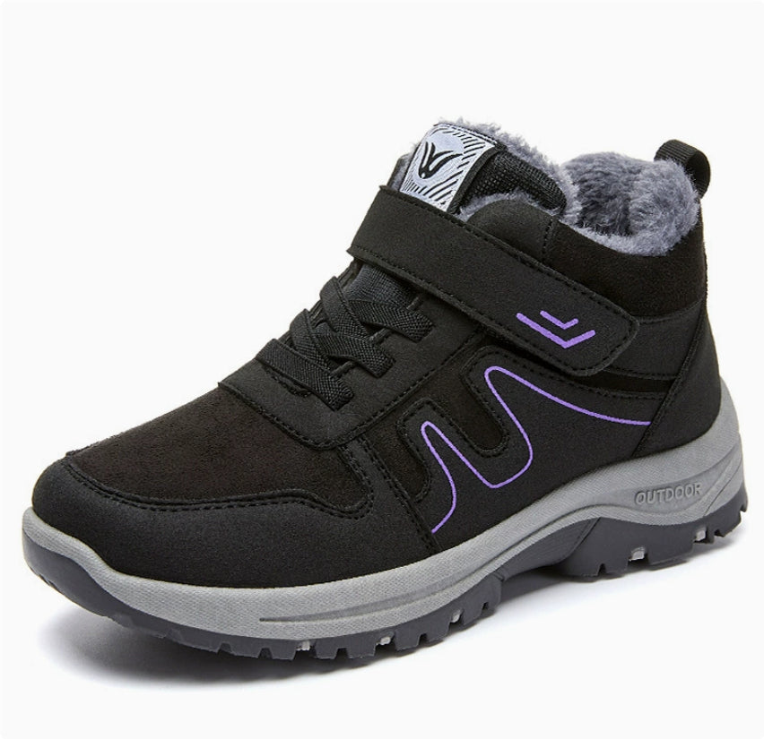 Womens Cotton Snow Boots With Velcro For Winter On Snowy Terrain